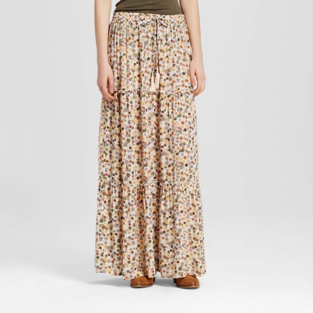 Mossimo Supply Co Floral Maxi Skirt SMALL